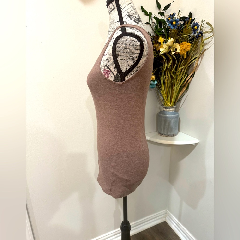 H&M Brown Ribbed Tank Top Size M Boho Layering Basic - Picture 6 of 9